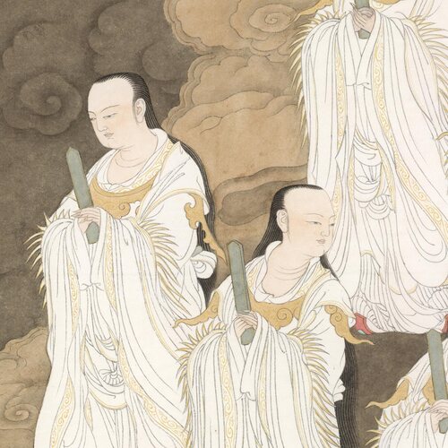 摹宋代北斗七星图立轴佛画星宿神仙工笔画人物微喷画稿装裱挂轴 - 图2