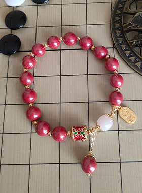朱砂帝王砂珐琅鼓招财手串手链