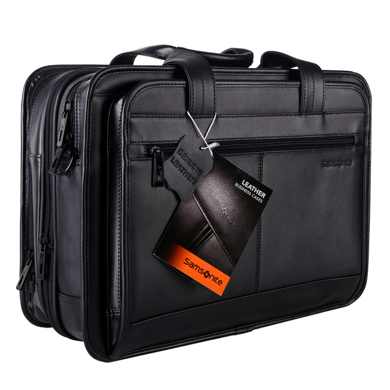 Samsonite/新秀麗男包公文包真皮商務休閒斜挎手提包單肩包大容量