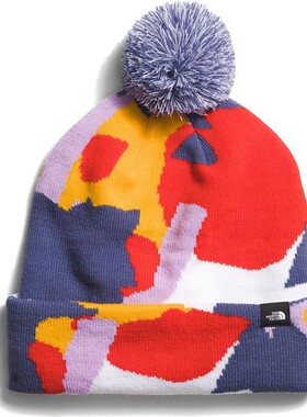 THE NORTH FACE/北面儿童帽子毛线帽套头毛球拼色滑雪暖美版7WJ8