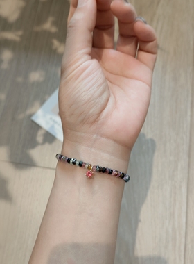 原创手作《彩虹城邦》7A天然碧玺无烧蓝宝石彩色串珠手链女礼物