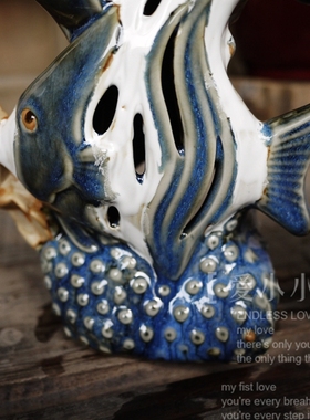 地中海风热带鱼陶瓷摆件