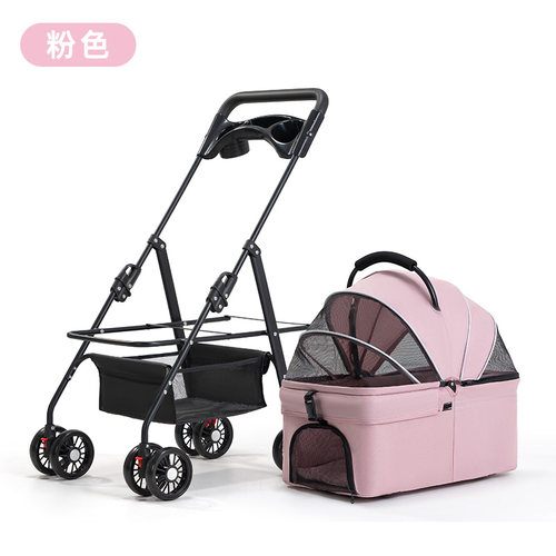 宠物推车狗狗猫咪泰迪外出小型轻便可折叠分离式手推车户外小推车 - 图3