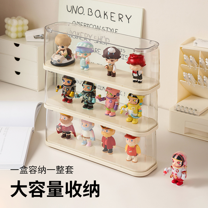 Blind box storage display rack transparent acrylic dustproof cute particle figure storage box bubble Matt ornament storage rack