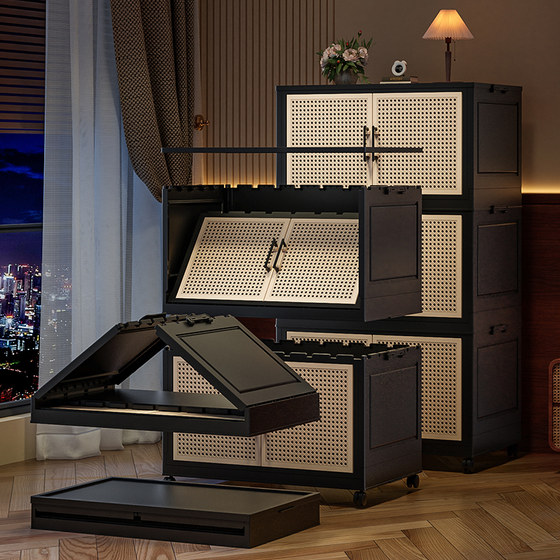 Medieval style folding installation-free wardrobe multi-layer storage cabinet
