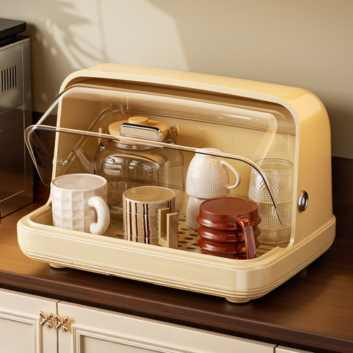 杯子收纳置物架桌面防尘水杯收纳盒厨房餐桌茶杯玻璃杯托盘沥水架 - 图3