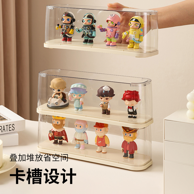 Blind box storage display rack transparent acrylic dustproof cute particle figure storage box bubble Matt ornament storage rack