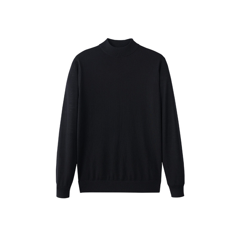 澳洲羊毛高领毛衣男款羊绒羊毛衫男毛衣男冬季羊毛衫男款黑色内搭