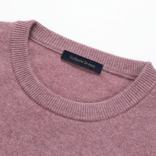 Кашемировый трикотажный демисезонный утепленный розовый свитер, облегающий крой