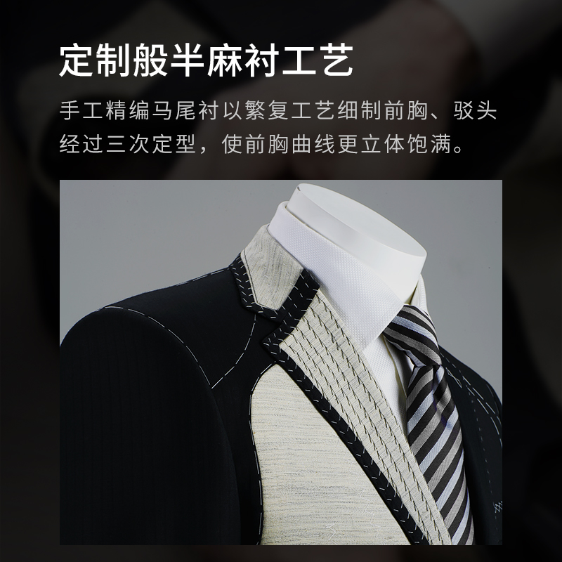 【VBC进口】高端羊毛西服套装男商务正装新郎结婚礼服男士西装 - 图0