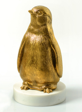 美式风企鹅大理石床头桌面摆件