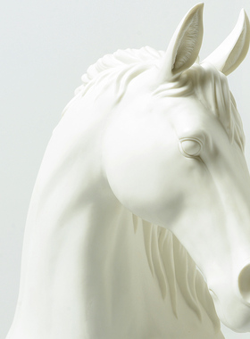 陶瓷配铜马头母子情深陶瓷摆件