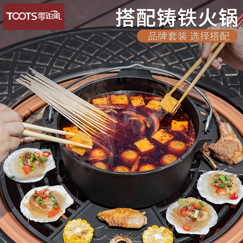 Round stove tea making household appliances set barbecue stove indoor fire table outdoor heating charcoal stove