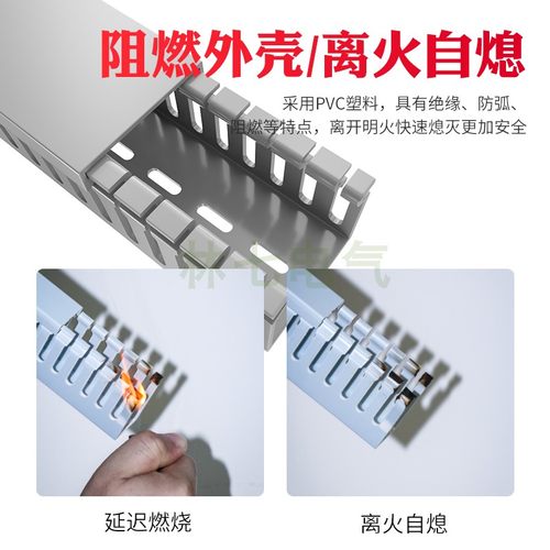 PVC线槽明装阻燃开口线槽工业控制电柜配电箱线槽电线行走U型线槽 - 图1