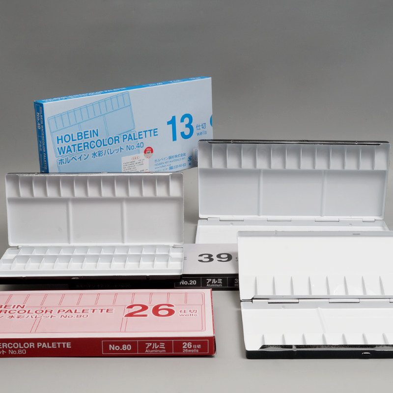 Holbein荷尔拜因 铝制水彩调色盘画板13/26/30/35/39格调色盒,淘宝优惠券,粉丝福利购,淘宝优惠卷