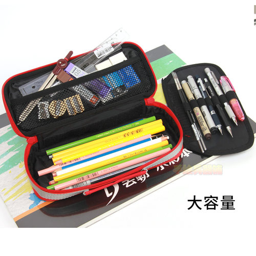 Bigpack日式加大手提文具盒大容量男女学生笔袋 手提文具袋收纳盒 - 图1