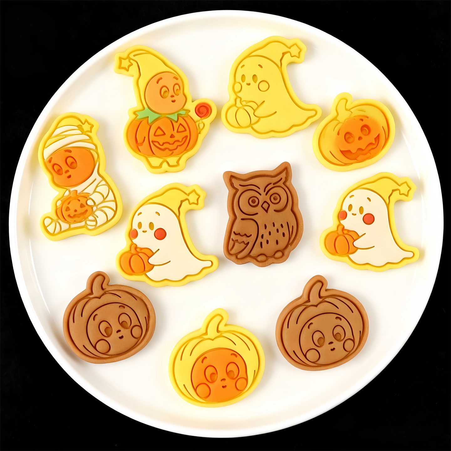 星星人万圣节饼干模具泡泡玛特幽灵南瓜石塑黏土冰箱贴曲奇印模 - 图3