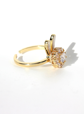 可旋转小兔子开口戒指