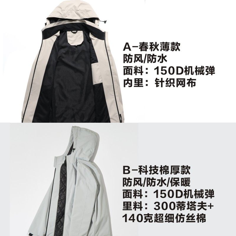 中国电信冲锋衣工作服定制logo秋冬团体工衣加厚棉服防风防水外套,淘宝优惠券,粉丝福利购,淘宝优惠卷