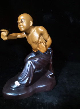 石湾陶瓷功夫童趣拳击太极武馆摆件前台客厅假山花盆盆景饰品摆设