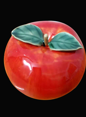 陶瓷苹果客厅玄关摆件保平安供奉