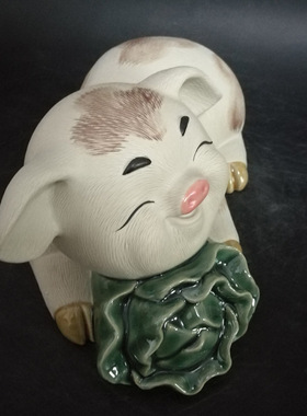 石湾公仔招财猪家居客厅工艺品