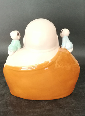 工艺弥勒佛客厅结婚礼品石湾陶瓷