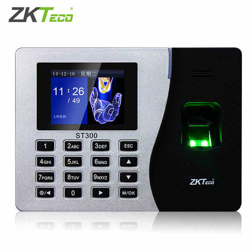 ZKTeco指纹上班打卡机st300考勤机网络版员工签到机免软件 - 图0
