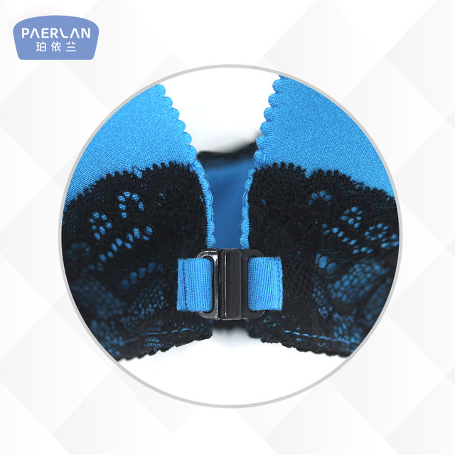 Black unwired unbuttoned bra for women with front buckle