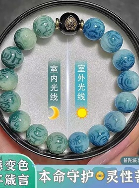 十二生肖菩提果手串光感变色