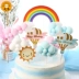 Baking Cake Hair Balls White Clouds Plugin Rainbow Balloon Chèn Kỳ lân Trang trí Tiệc sinh nhật Dress Ups - Trang trí nội thất Trang trí nội thất