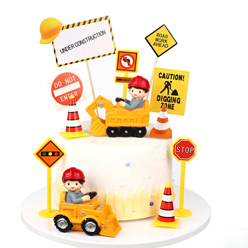 树脂摆件工程车挖机推土机挖掘机儿童生日蛋糕装饰摆件玩具甜品台,淘宝优惠券,粉丝福利购,淘宝优惠卷