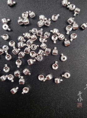 厚银色铜镀金高保定位珠开口圈闭口圈9字针延长链羊角钉饰品配件
