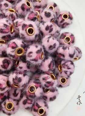 泰迪绒毛长毛通孔毛球刘公子手作diy手机链斜挎链包挂链饰品配件