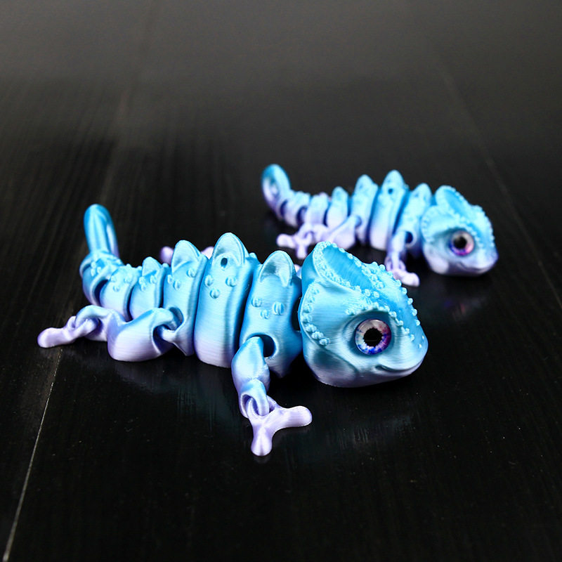 3D printed magnetic refrigerator magnet small chameleon lizard movable children's pet model birthday gift toy stall