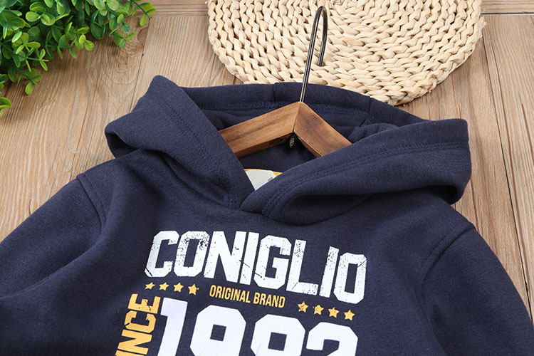 工厂尾货外贸中小童装加绒卫衣2-12岁男童连帽外套春秋款上衣印花 - 图1