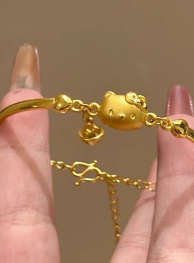 古法仿真黄金色凯蒂猫手链
