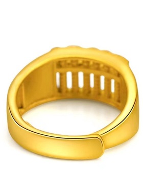 古法仿真黄金色指环算盘霸气戒指