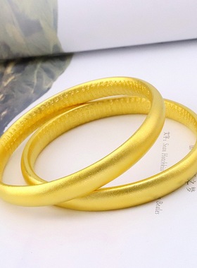 古法仿真黄金色心经文闭口手镯