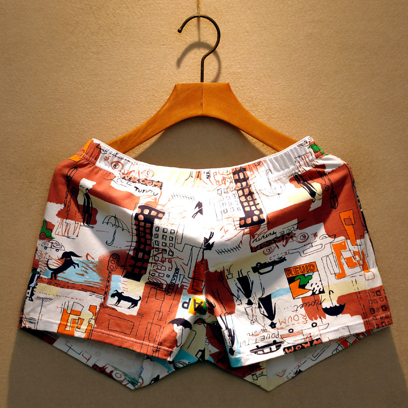 男士短裤纯棉宽松内裤个性家居阿罗裤三分裤睡裤潮男生四角大裤衩,淘宝优惠券,粉丝福利购,淘宝优惠卷