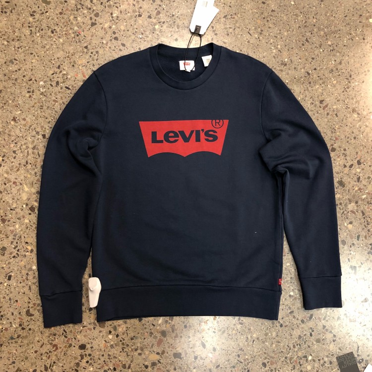 美国 Levi's/李维斯男士休闲经典薄款字母印花时尚圆领套头卫衣-图0