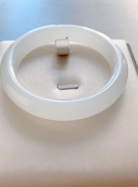 56圈口-白玉-平安镯-青海料-天然和田玉手镯-梧桐家