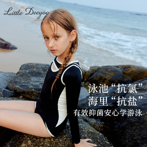 UPF500+女童连体泳衣26夏季新款中大童抗氯抗菌防晒速干儿童泳装 - 图1