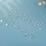 Кольцо, серьги, серебряный браслет, небольшой дизайнерский браслет с одной бусиной, серебро 925 пробы, тренд сезона