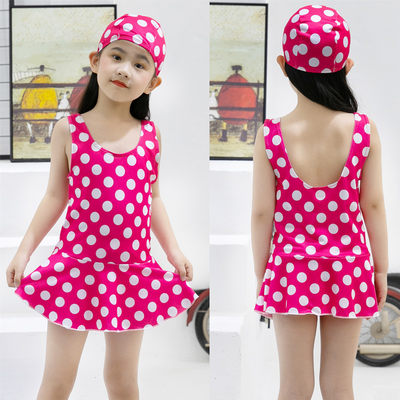 2 15岁女童连体游泳衣花色女孩泳装儿童套装室内温泉泳池泳衣批 虎窝淘