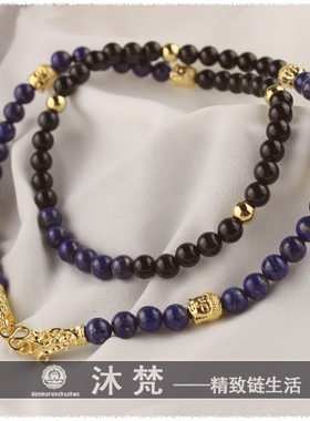 纯天然青金石佛牌链子