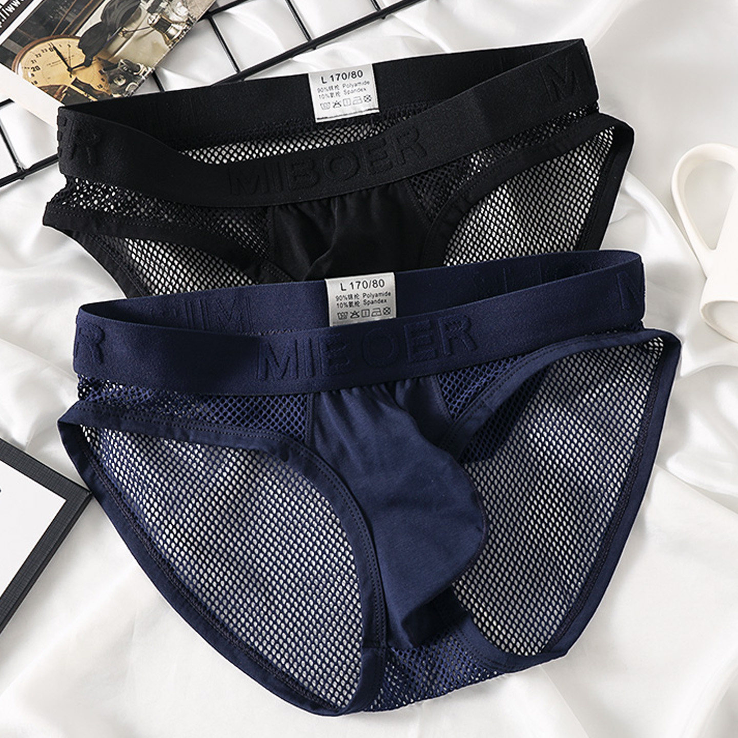 男士三角内裤网孔网眼透明激凸镂空透视性感舒适透气大囊袋短裤衩,淘宝优惠券,粉丝福利购,淘宝优惠卷
