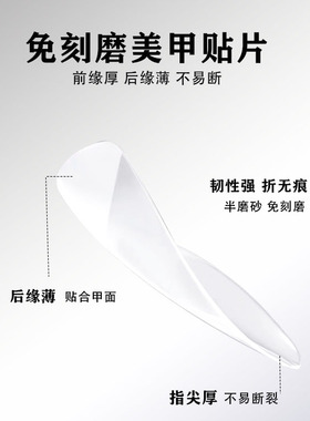 美甲专用贴片全贴浅贴甲片超薄超服帖无痕全磨砂免刻磨美甲店专用