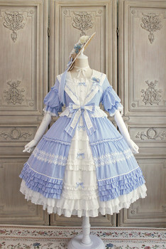 ສາວ Alice ຕົ້ນສະບັບໃຫມ່ Lolita sunflower bow lace earring dress