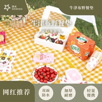 Micro Wood Picnic Cushion Anti-Damp Cushion Thickened Portable Outdoor Ground Mat Wild Cooking Camping Tent Waterproof Spring Sitting Mat